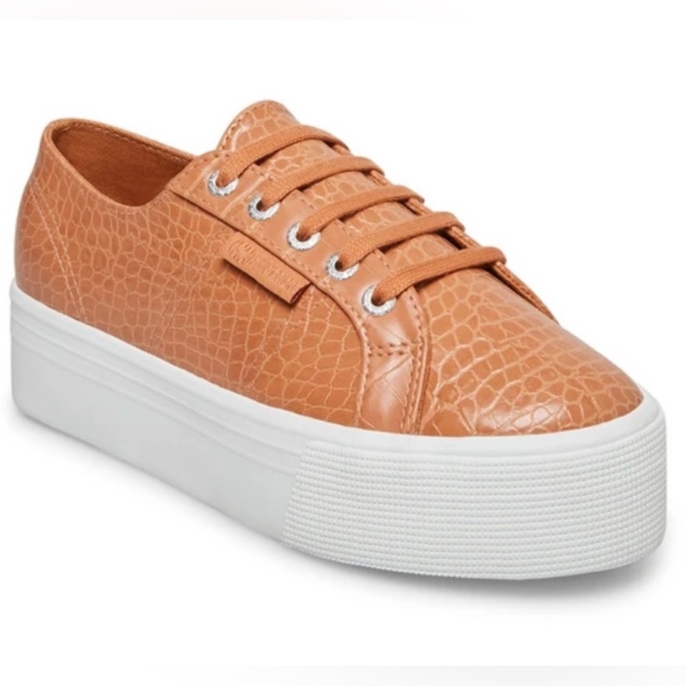 Superga 2790 Crocodile Leather in Tan